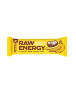 BOMBUS RAW ENERGY batonėlis su bananu ir kokosu, 50 g