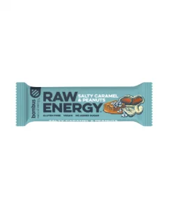BOMBUS RAW ENERGY batonėlis su sūdyta karamele ir riešutais, 50 g