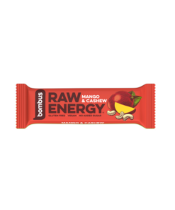 BOMBUS RAW ENERGY batonėlis su mangu ir anakardžiais, 50 g